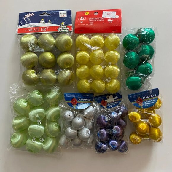 Small Satin Christmas Tree Balls Baubles Ornaments - Picture 1 of 3